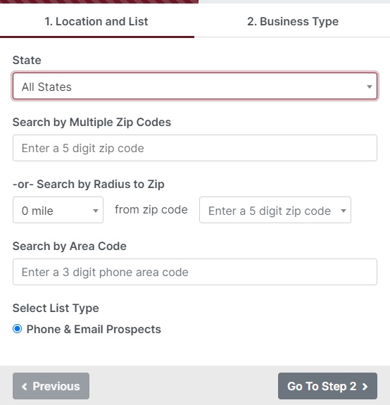 Use Megaleads to target the location for your dentist email list search