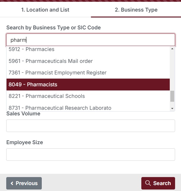 SIC Code Lookup Pharma