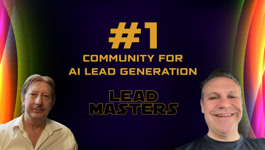 Join Lead Masters AI on Skool.com. Hosted by Jim Alamia and Kevin Perry. Learn about lead generation and AI with applied methods.