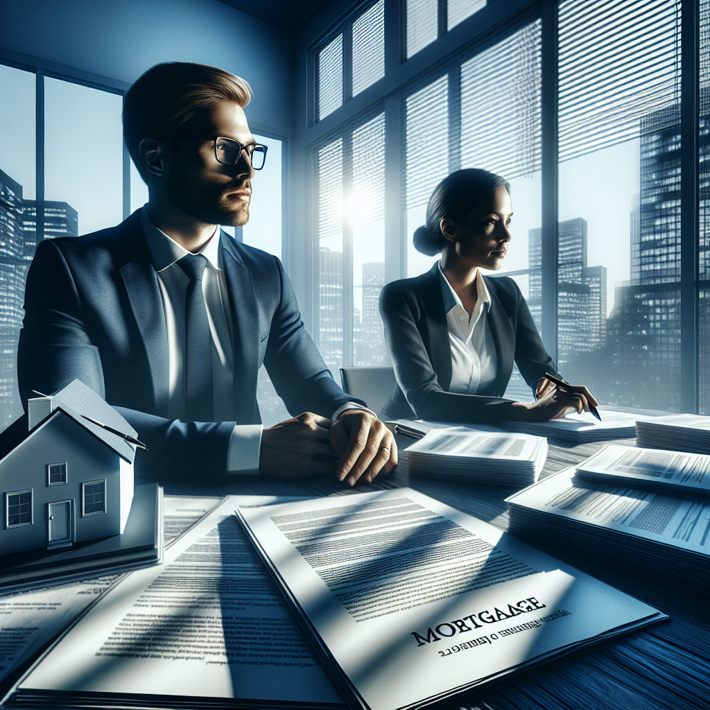Illustration of AI-generated mortgage ads showing personalized offers on computers and phones, symbolizing mortgage lead generation companies.
