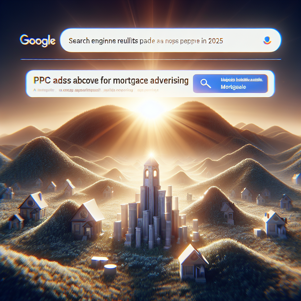Illustration of a search engine results page showing a featured snippet above PPC ads for mortgage ppc advertising in 2025.