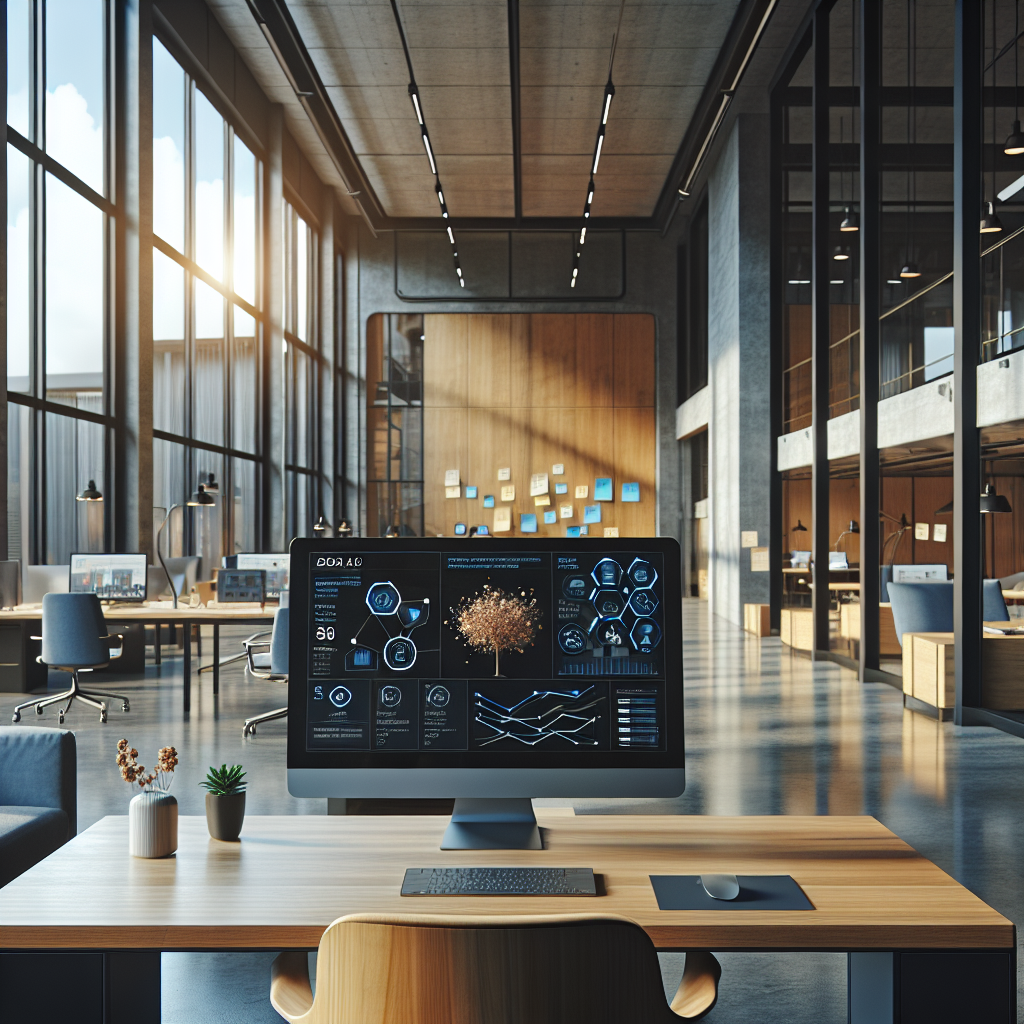 Illustration of AI dashboards and CRM triggers automating sales tasks, symbolizing a smarter b2b leads database workflow.