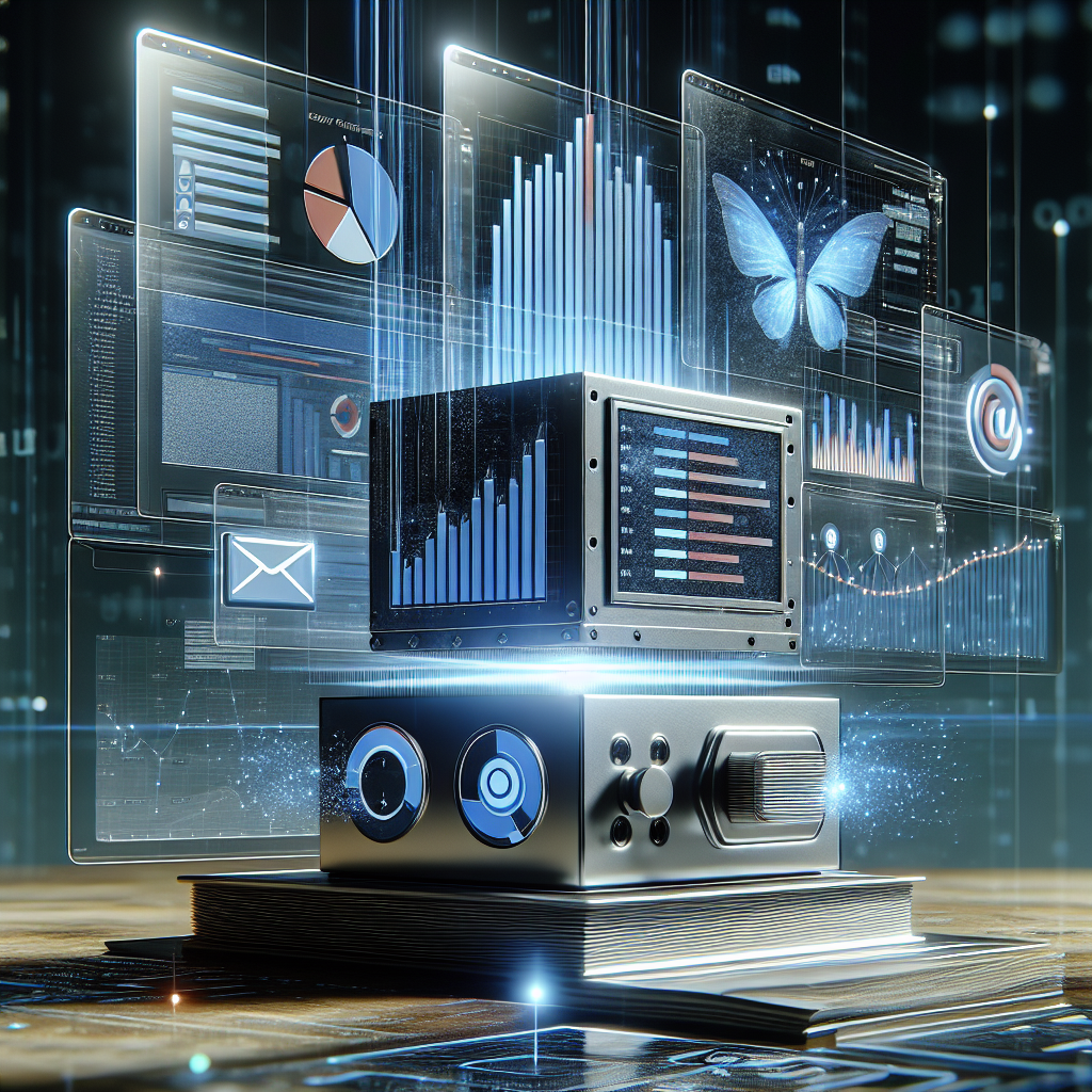 Illustration of AI tools optimizing email deliverability with charts and inbox icons, boosting b2b leads online generation.