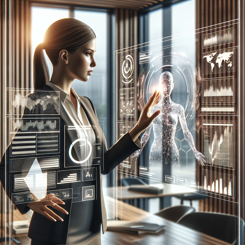 Sales rep analyzing AI-powered dashboard with charts and lead data, highlighting HubSpot prospecting leads efficiency in 2025