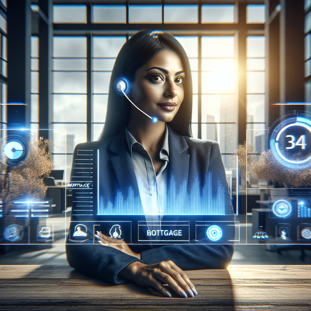 Professional sales rep using AI dashboard during a B2B mortgage cold call, highlighting smarter outbound tech company marketing.