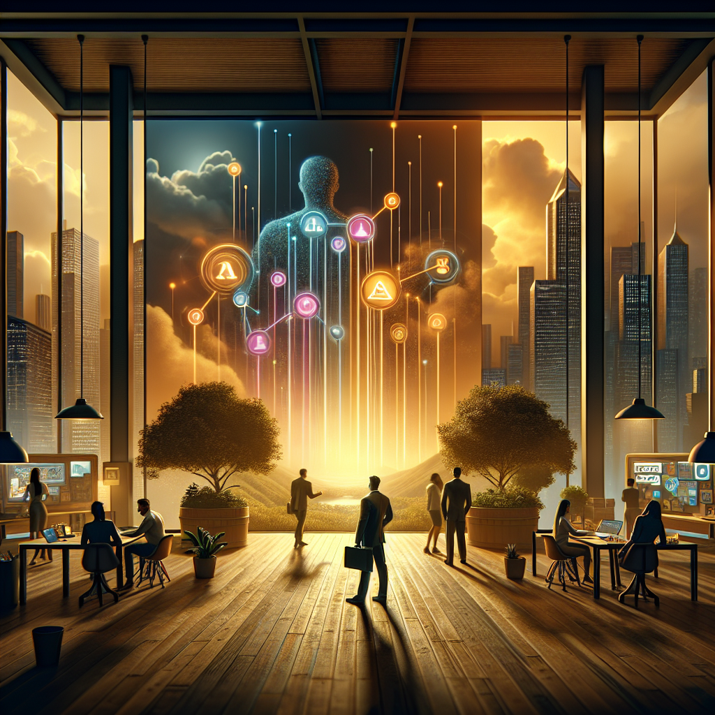 AI-enhanced lead provider tools boost B2B prospecting efficiency; colorful AI networks visualize smart connections in professional setting.