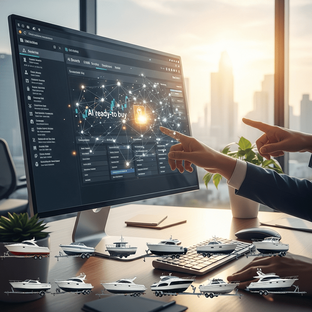 Sales dashboard visualizing how AI boosts B2B lead scoring, highlighting high-intent leads and faster-ready buyer identification