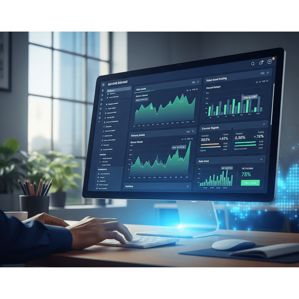 Dashboard view of AI boosts B2B lead scoring, highlighting ranked leads, intent signals, and conversion metrics in a modern CRM